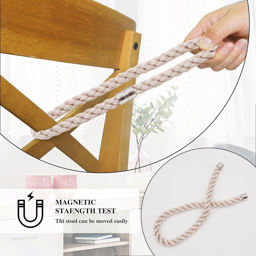Magnetic Curtain Tiebacks, 6pcs Modern Handmade Rope Curtain Tie Backs Decorative Curtain Holdbacks Holders Cord