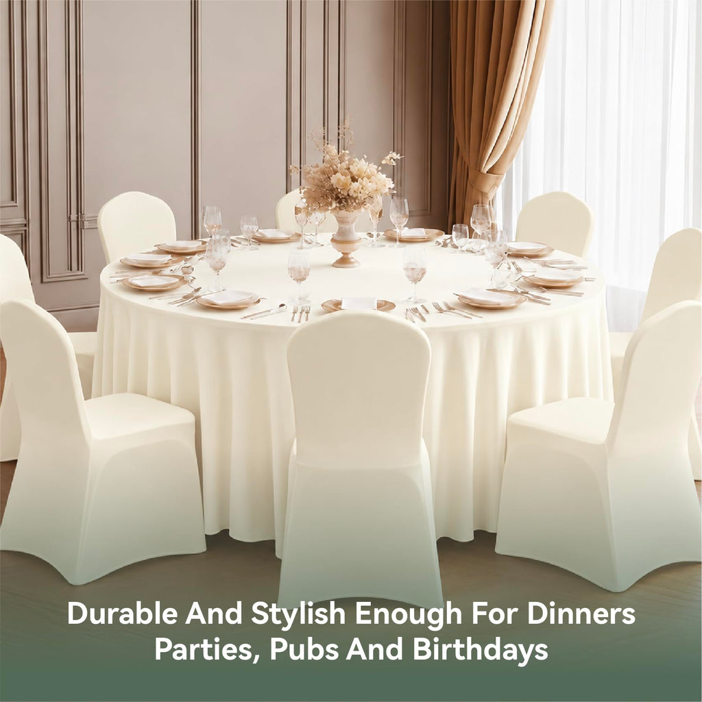 Classic Series 50PCS Spandex Dining Chair Cover, Ivory
