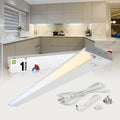White Swivel LED Under Cabinet Light, 40 Inch 20W, Plug in/Hardwired