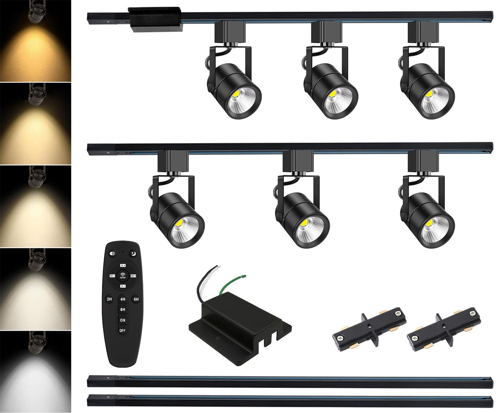 Track Lighting Kit with 6.6FT H Type Track Lighting Rail and Floating Canopy Connector, 2700K-6500K Stepless