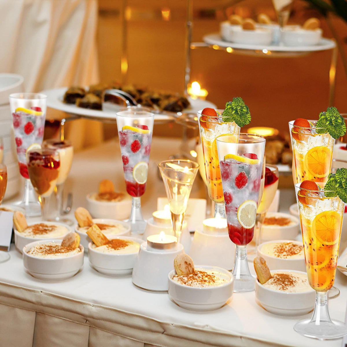 Plastic Champagne Flutes 40 Pack Disposable Champagne Glasses 5oz Clear Plastic Mimosa Glasses Wedding Cocktail Cups