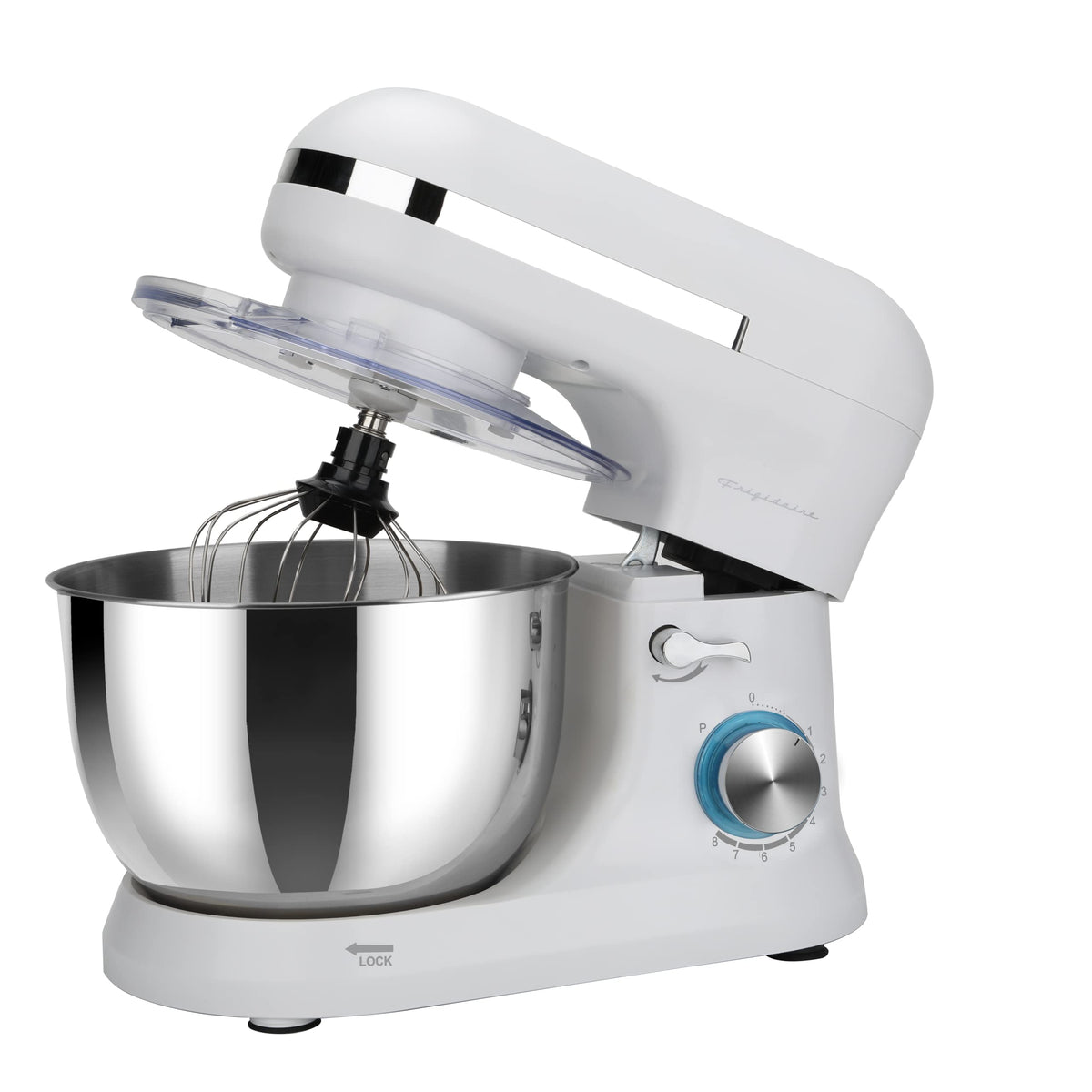 Retro Electric Stand Mixer, 4.75 Quart / 4.5L, 8 Speeds with Whisk, Dough Hook, Flat Beater Attachments, Splash Guard