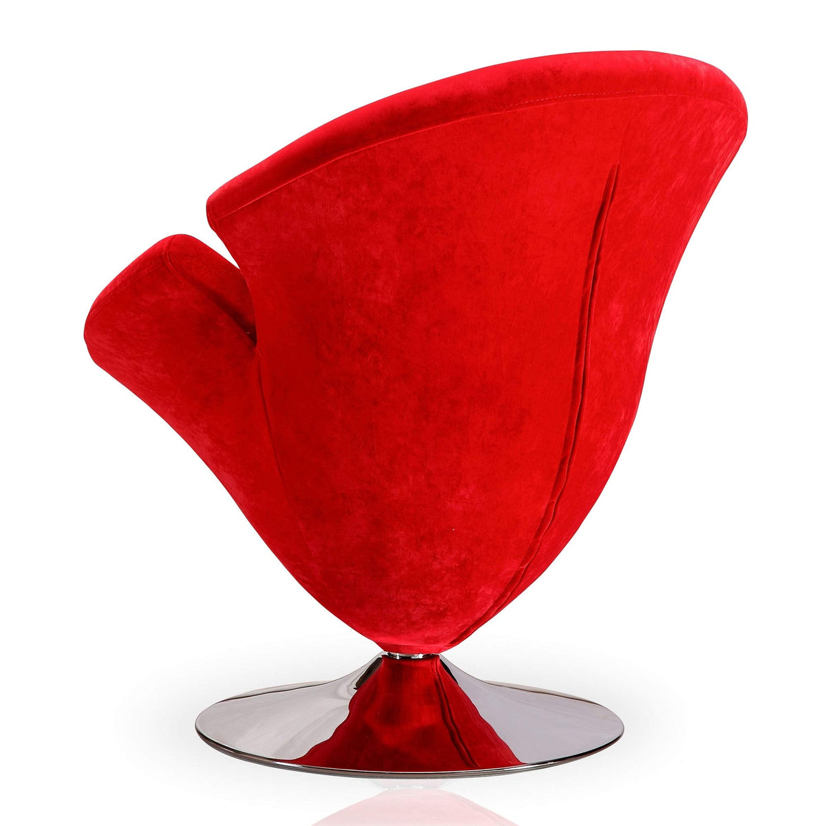 Inspired Saarinen Style Tulip Swivel Accent Chair with 360° Turn, Modern Flower Inspired Design, Soft Velvet Upholstery, Polished Chrome