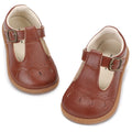 Toddler Girls Mary Jane Dress Shoe Wide Ballet Flats, Brown, 4