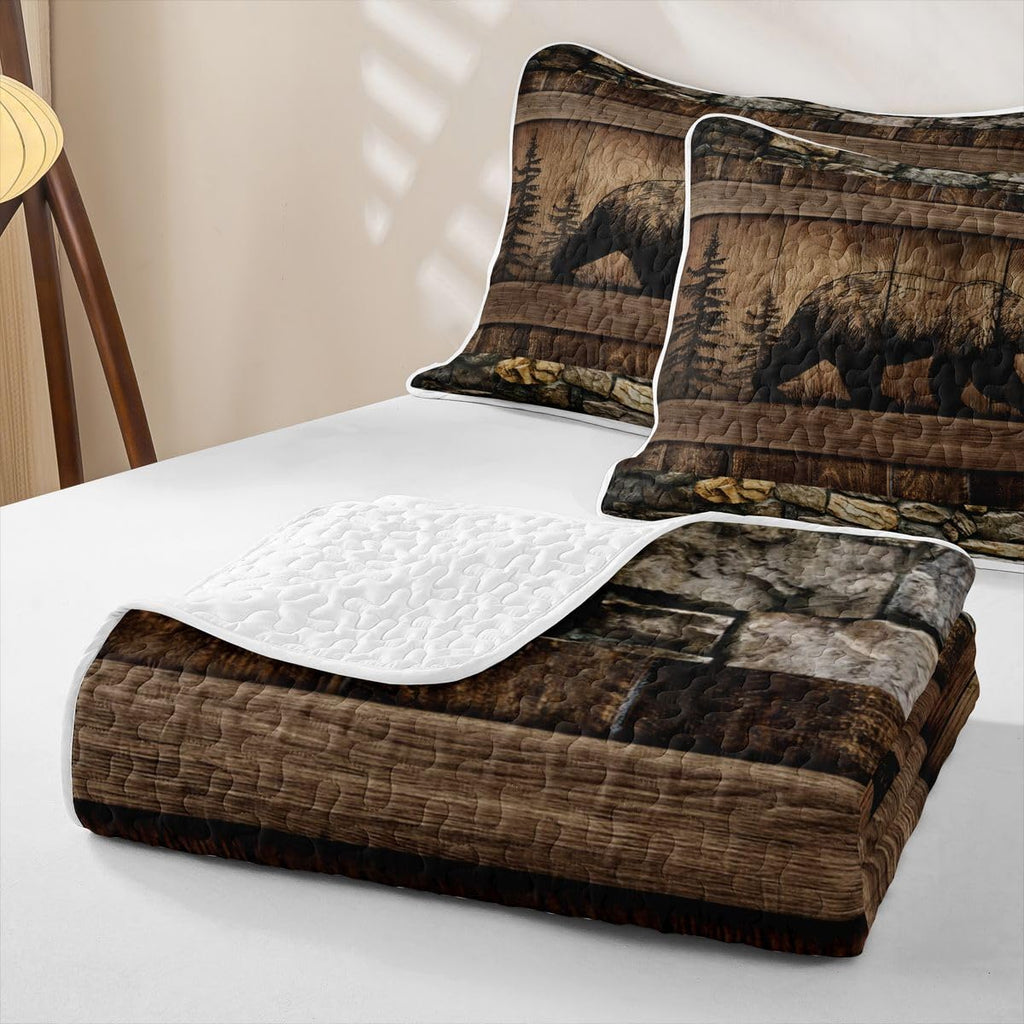 Rustic Cabin Bear Lightweight Quilt