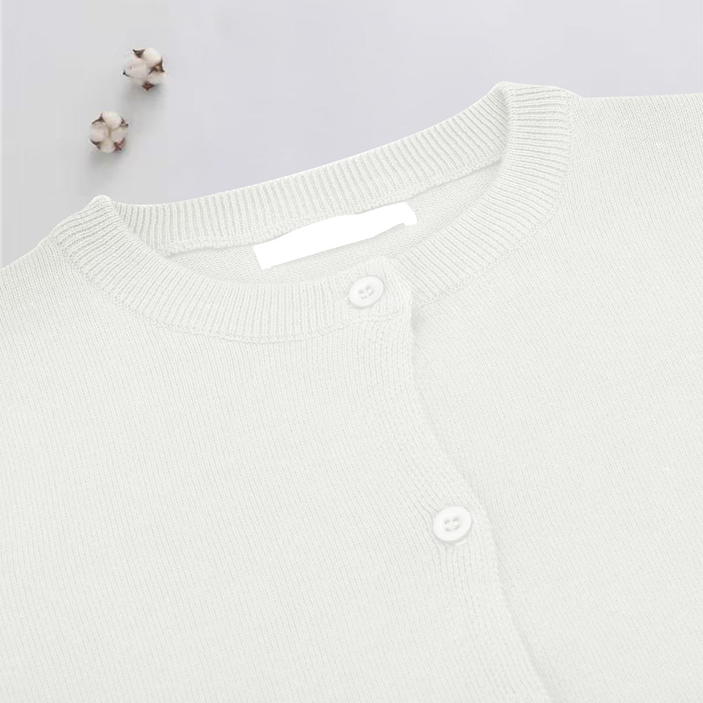 Baby Boys Girls Button-Down Cardigan Toddler Cotton Knit Sweater White 110
