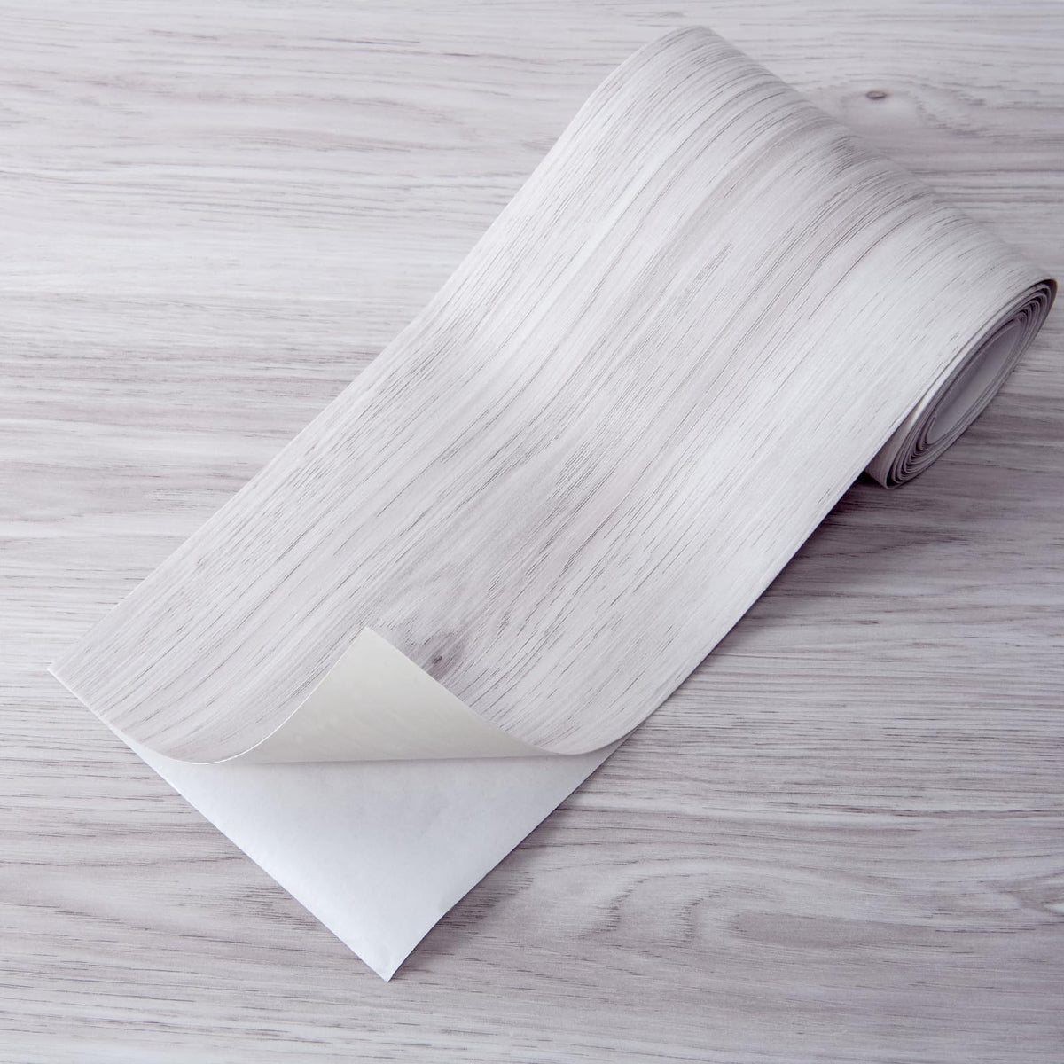 Wood Textured Peel and Stick Vinyl Floor Tiles, 40-Pack, White/Grey