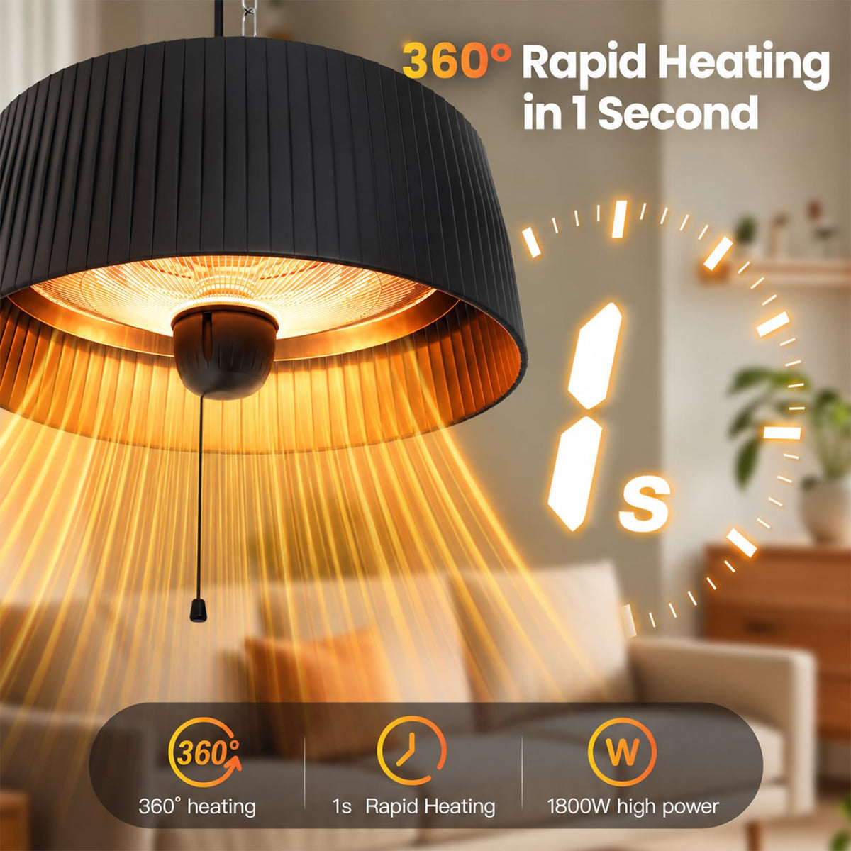 1800W Outdoor Patio Heater,Hanging Patio Heaters for outdoor use