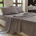 Mocha Gingham Ruffle Sheet Set