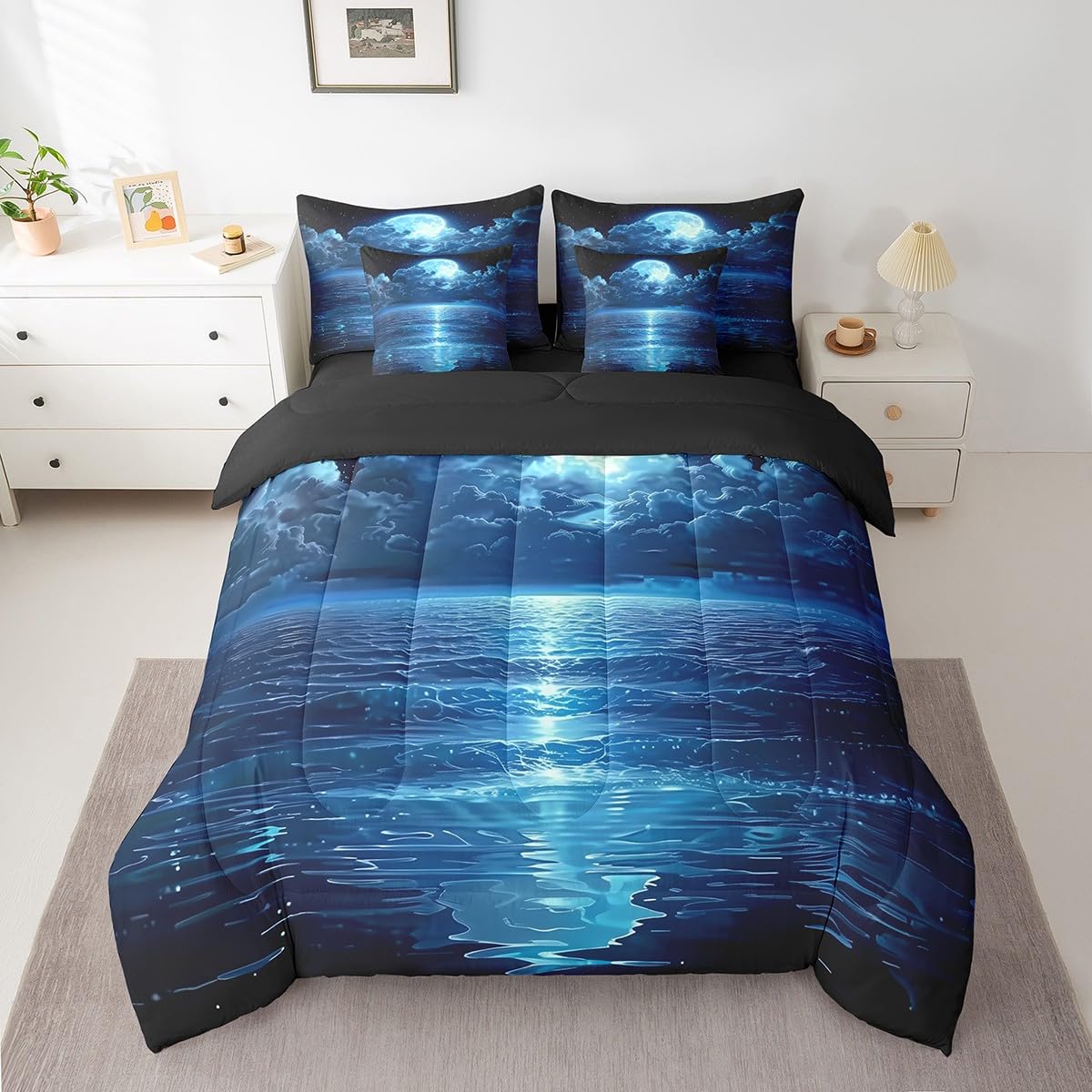 Moonlight Beach Comforter Set with Sheets 7 Piece