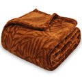 Super Soft Flannel Fall Throw Blanket, 60 x 80 Inches, Caramel