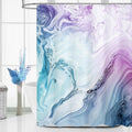 Blue & Purple Marble Shower Curtain, Abstract Watercolor, 72 x 84 Inches
