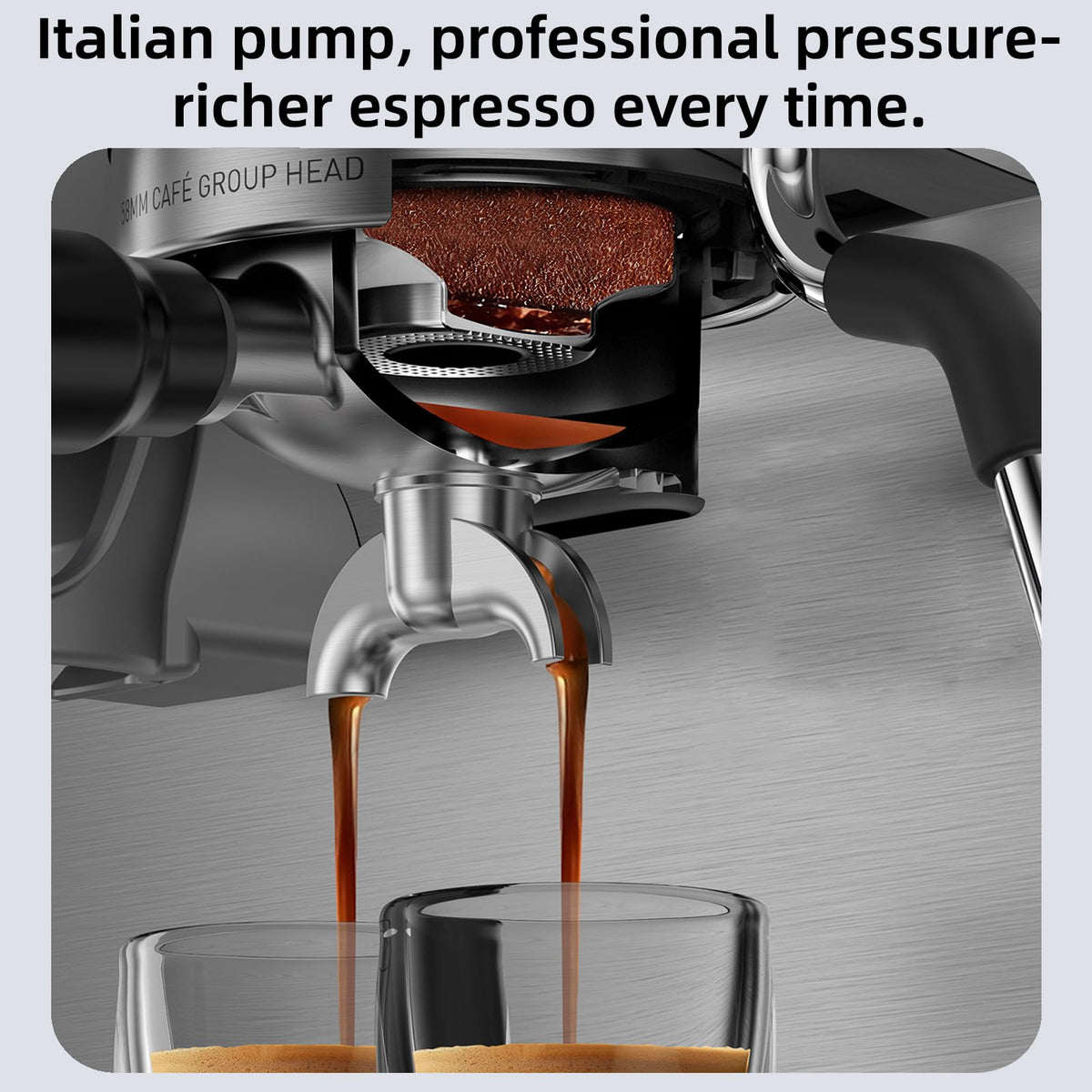 15 Bar Espresso Machine with Built-in Anti-Clog Coffee Grinder, Expresso Coffee Machines with Milk