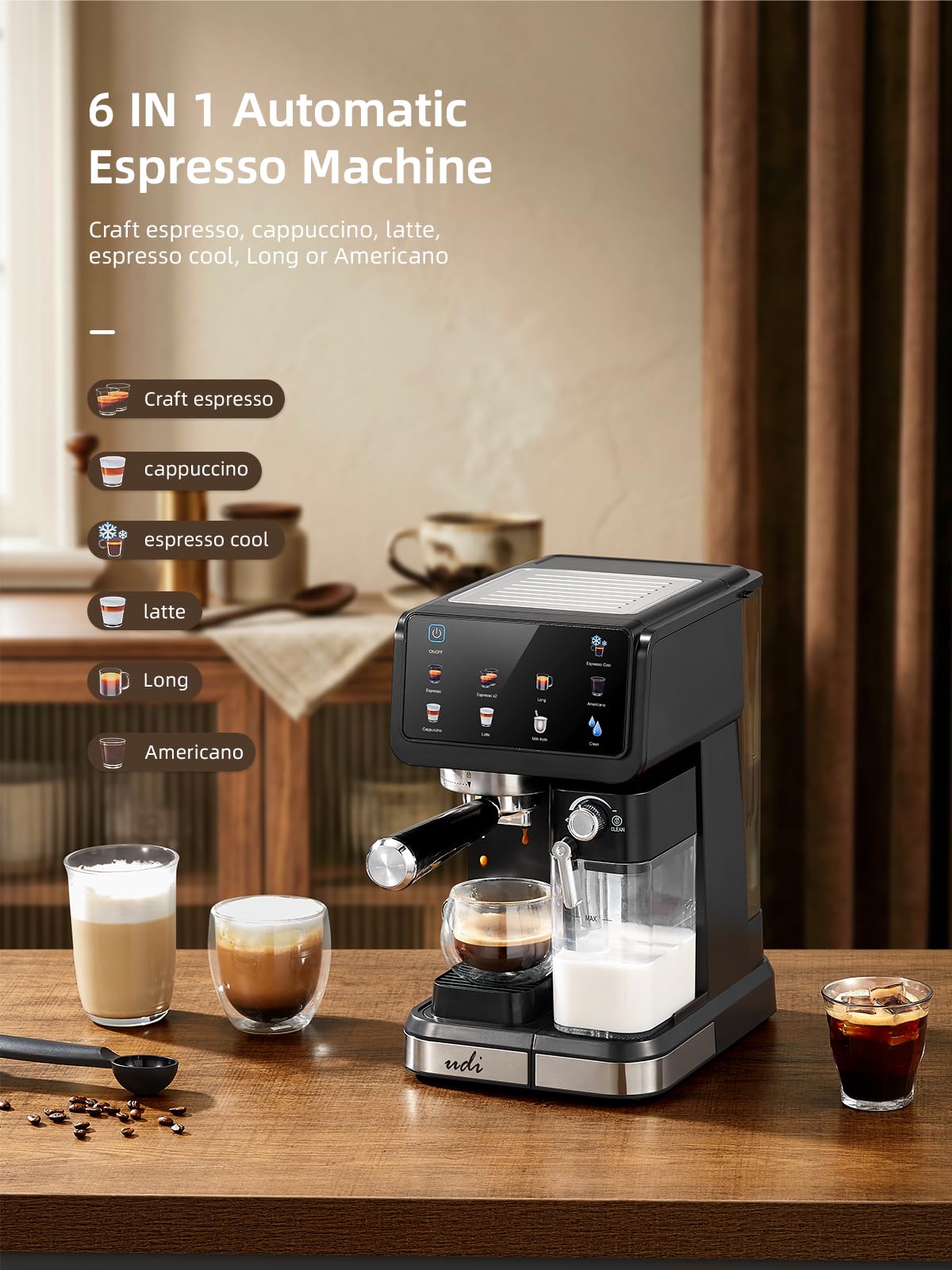 20 Bar Espresso Machine, 9-in-1 Coffee Maker