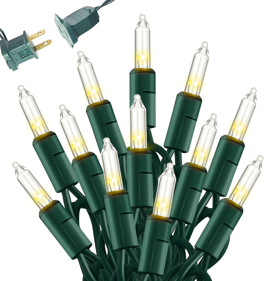 Christmas Mini String Lights, 60FT 300 Incandescent Green Wire Fairy Lights UL Certified Christmas Decorations for