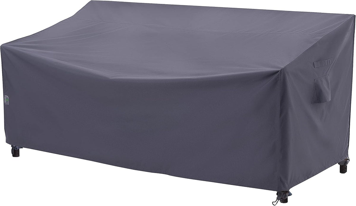 I Shape 3-Seater Patio Sofa Covers, Grey, 82"W x 39"D x 36"H | Heavy Duty Rip-stop Fabric With PU Coating, Durable