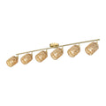 44.9" Kitchen Track Lighting, 6-Light Rattan Track Light