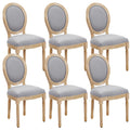 French Dining Chairs Set of 6, French Country Dining Chairs, Vintage Farmhouse Dining Chair with Round Back, Solid
