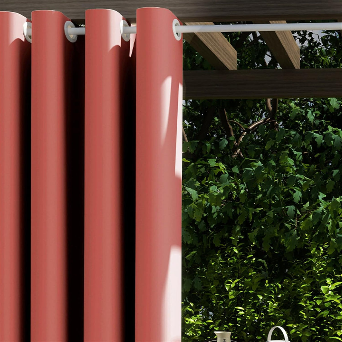 2 Panels Outdoor Curtains Waterproof Blackout Weatherproof Outside Drapes Thermal Insulated Grommet Top Privacy