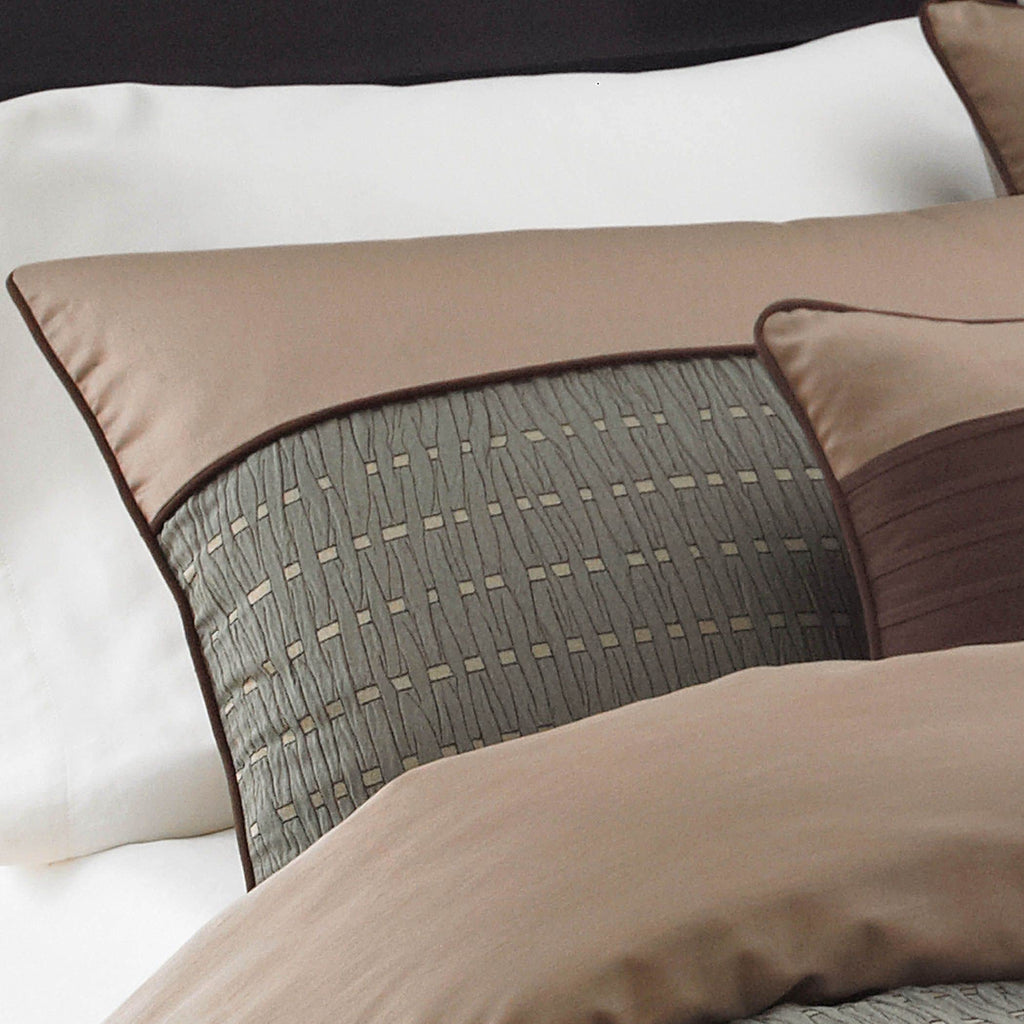 Lexia Comforter Bedding Set, Brown Multi Traditional Décor, 7 Pieces