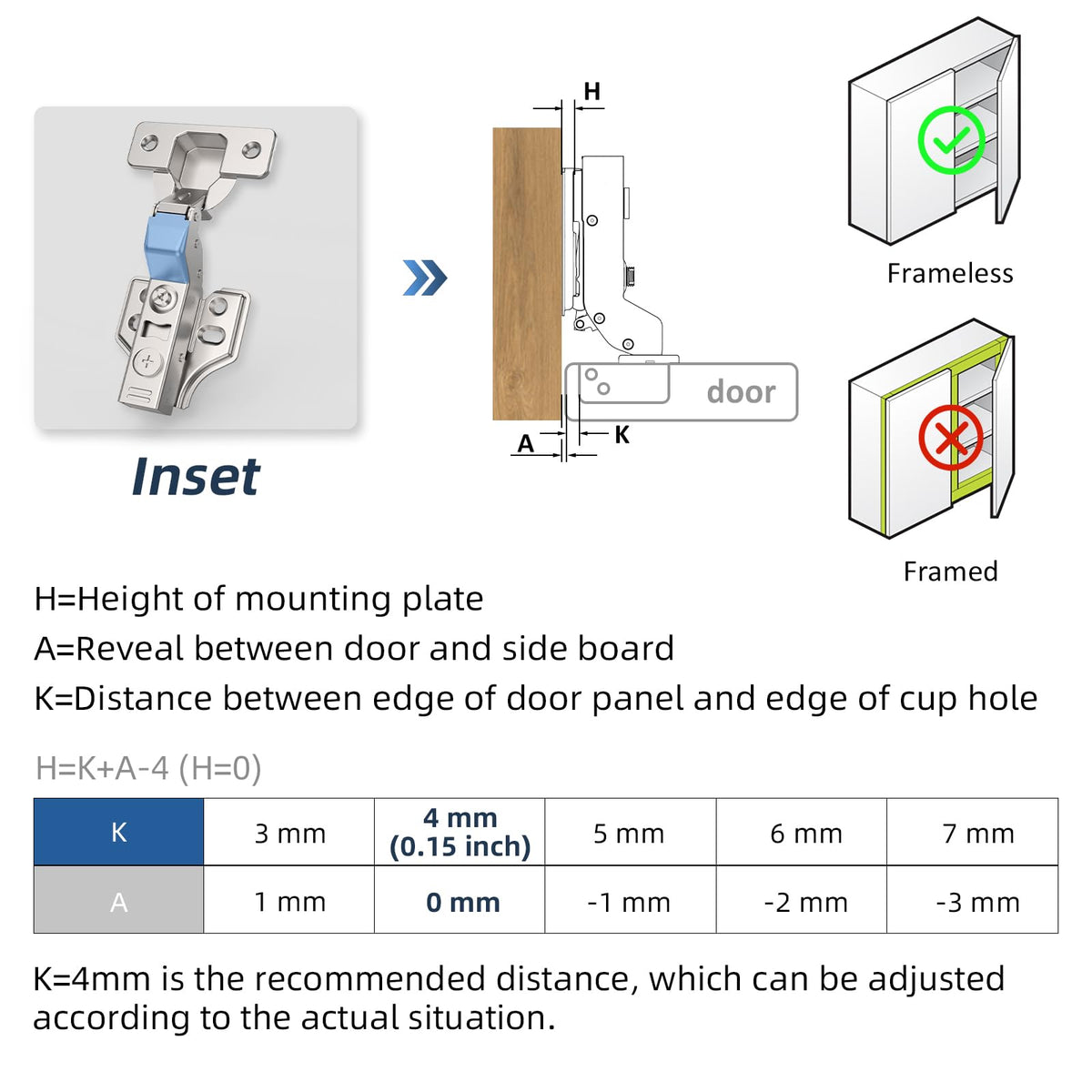 60 Pack Frameless Inset Soft Close Cabinet Hinges Clip on, 3D Adjustable European Cabinet Door Hinge, Self Close
