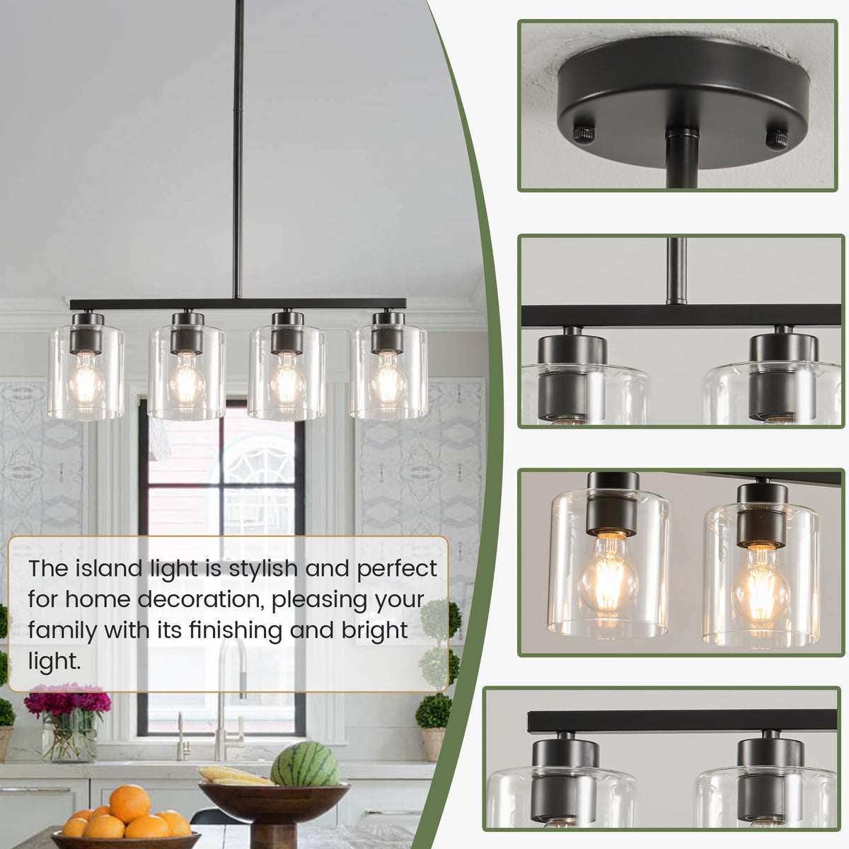 Kitchen Island Light, Black Pendant Lighting