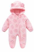 Baby Snowsuit Fleece Romper Newborn Bear Outfit Flower