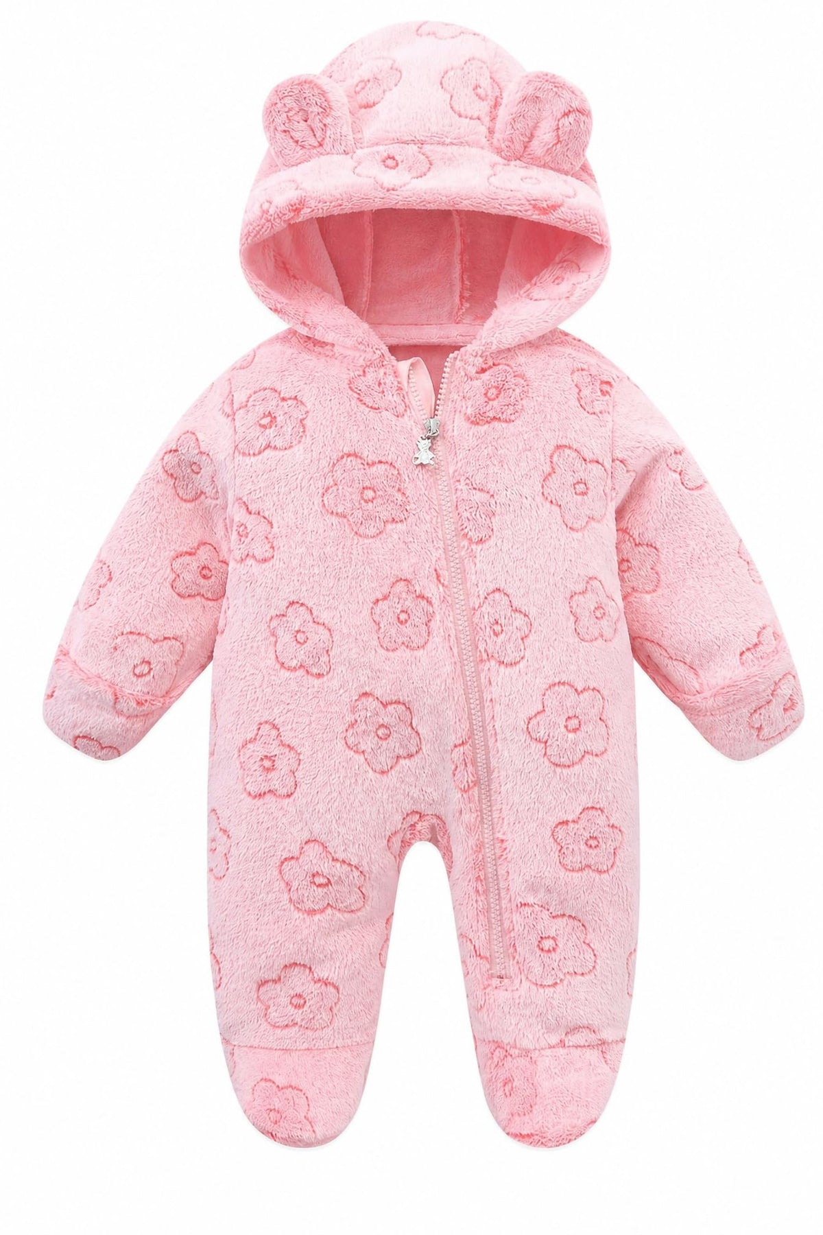 Baby Snowsuit Fleece Romper Newborn Bear Outfit Flower