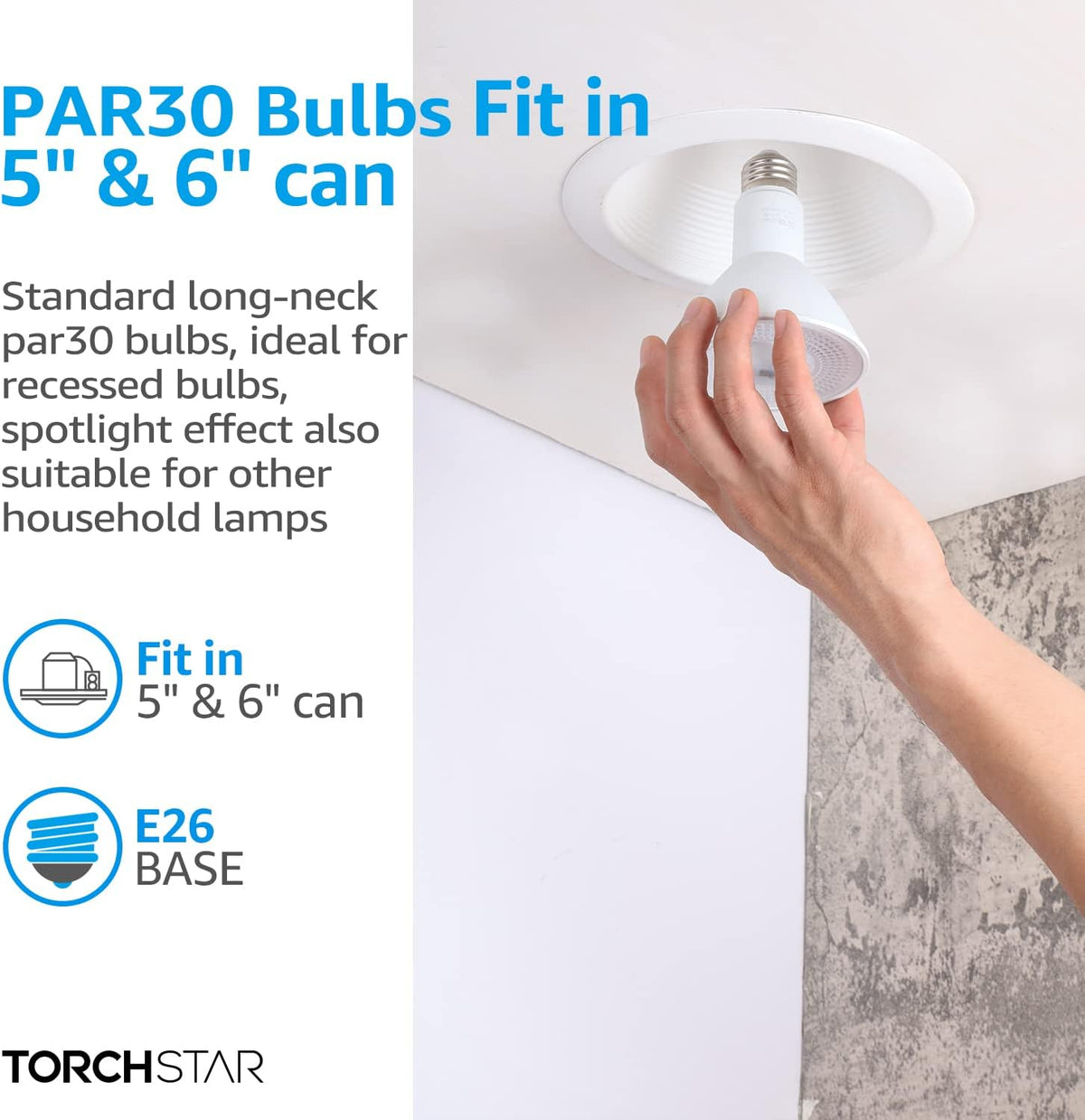 PAR30 LED Bulb, CRI90+ Dimmable, 8W Equivalent 75W, 3000K