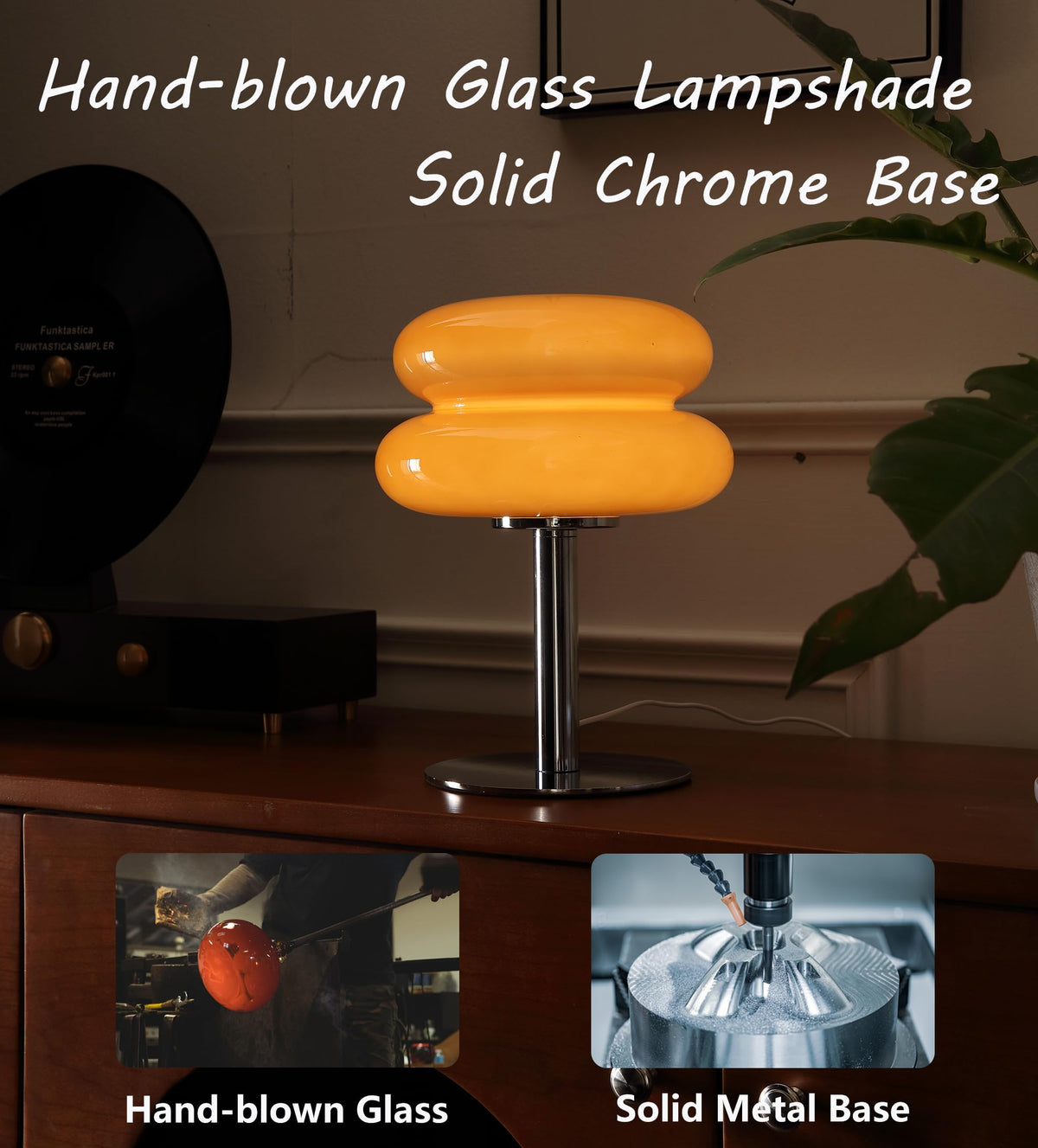 Table Lamp Small Mushroom Lamp, Mid Century Desk Lamps (Copper)