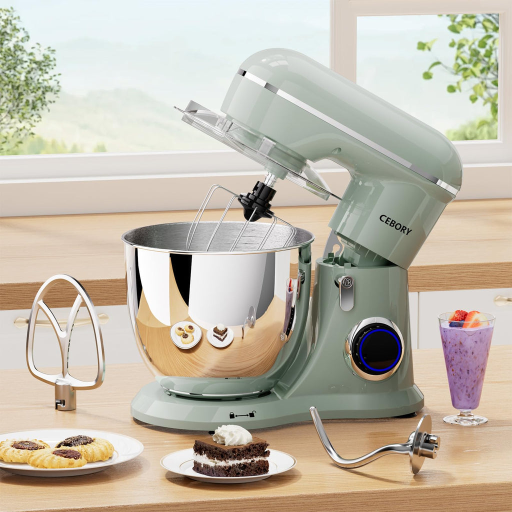 3-IN-1 Electric Stand Mixer, 6.5QT Bowl 660W 10-Speed Kitchen Mixer, Household Food Mixers include Dough Hook, Beater