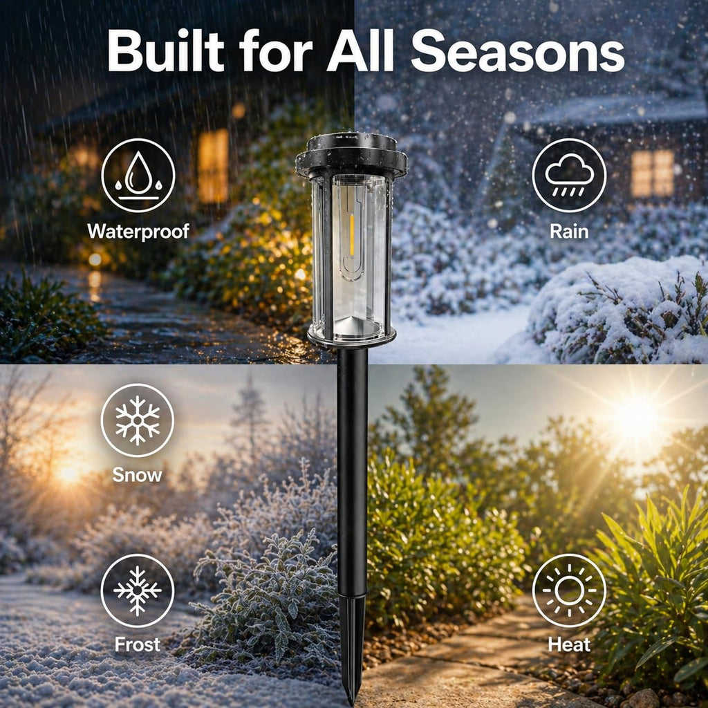 12 Pack Solar Lights Outdoor, 21" Solar Pathway Lights Outdoor