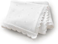 Organic Cotton Baby Blanket for Boys Girls, 30x40 Inch (White)