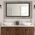 Rustic Wooden Framed Wall Mirror, 48"x30", Natural Wood and Iron Bathroom Vanity Mirror for Farmhouse Decor, Vertical