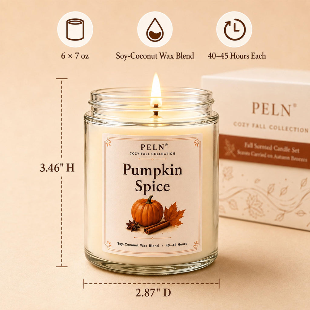 Fall Candles, 6 Pack Fall Scented Candles, Autumn Gift Set