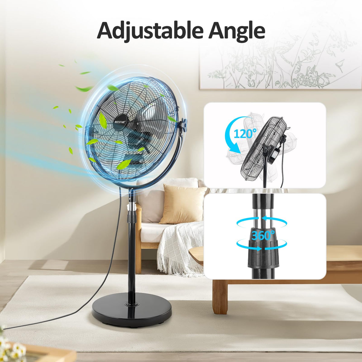 18 Inch Heavy Duty High Velocity Metal Stand Pedestal Fan