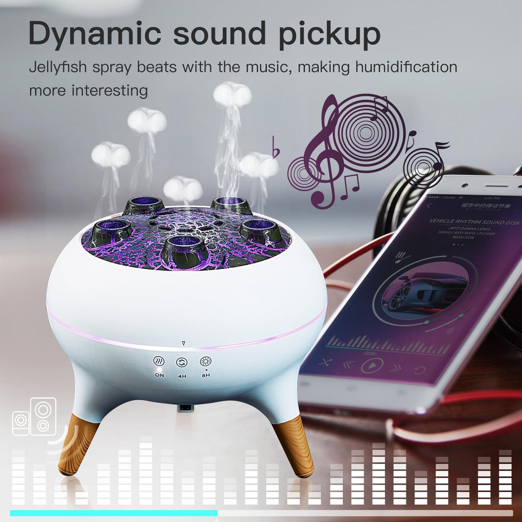 Essential Oil Diffuser, Jellyfish Diffuser Air Humidifiers Sound Pickup Ultrasonic Aromatherapy Diffuser Remote