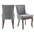 Fabric Vintage Upholstered Side Chairs Set of 2, Sillas De Comedor, Farmhouse Solid Wood Kitchen Dining Room Chairs