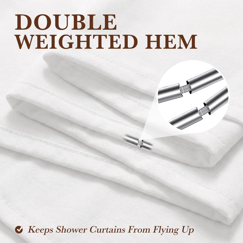 White Linen Farmhouse Bathroom Decor 72x72 Inches