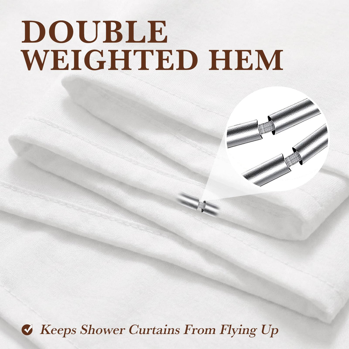 White Linen Farmhouse Bathroom Decor 72x72 Inches