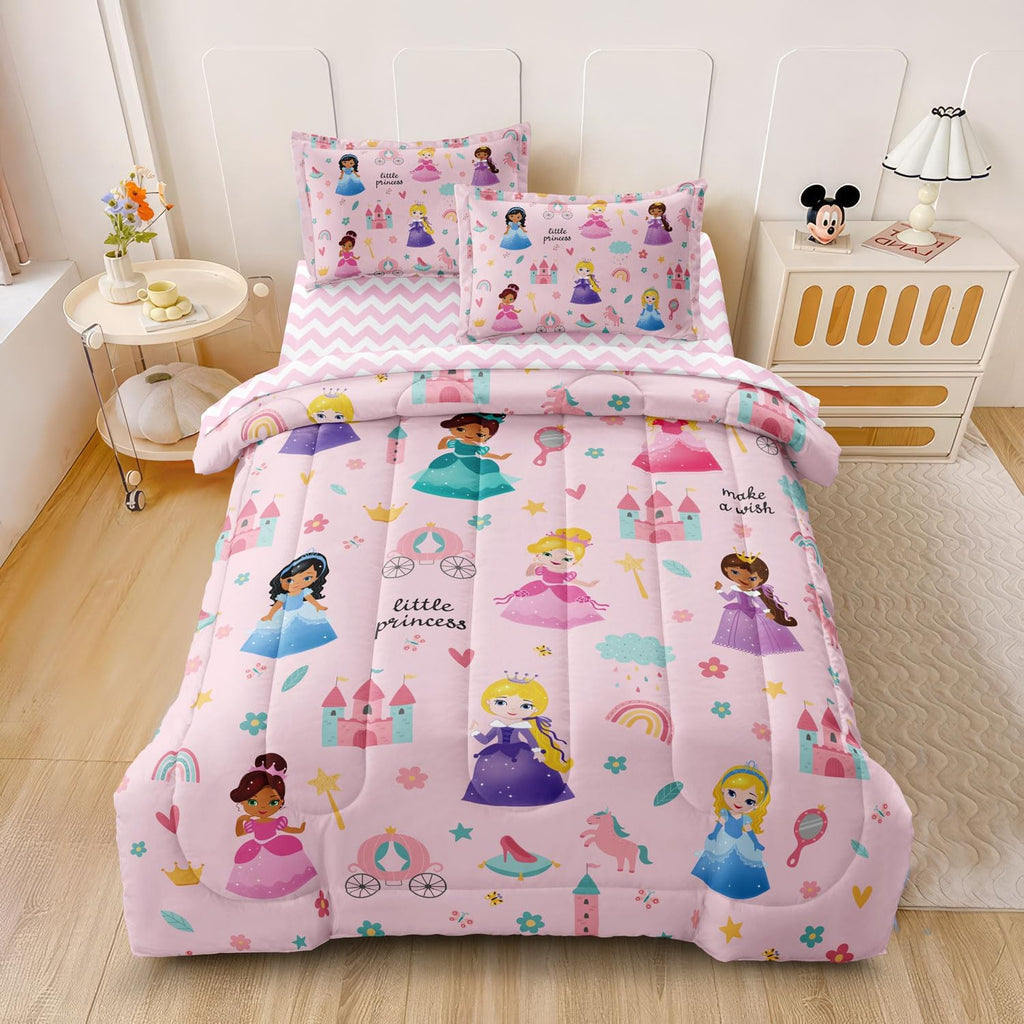 Kids Girls Princess Comforter Set, Pink