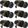 Oil-Rubbed Bronze Interior Door Knobs Privacy - Bedroom, 6 Pack