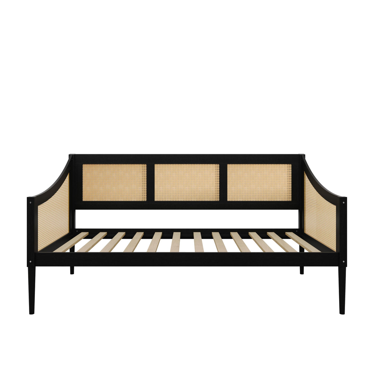 Elko Twin Wood and Rattan Daybed, Black