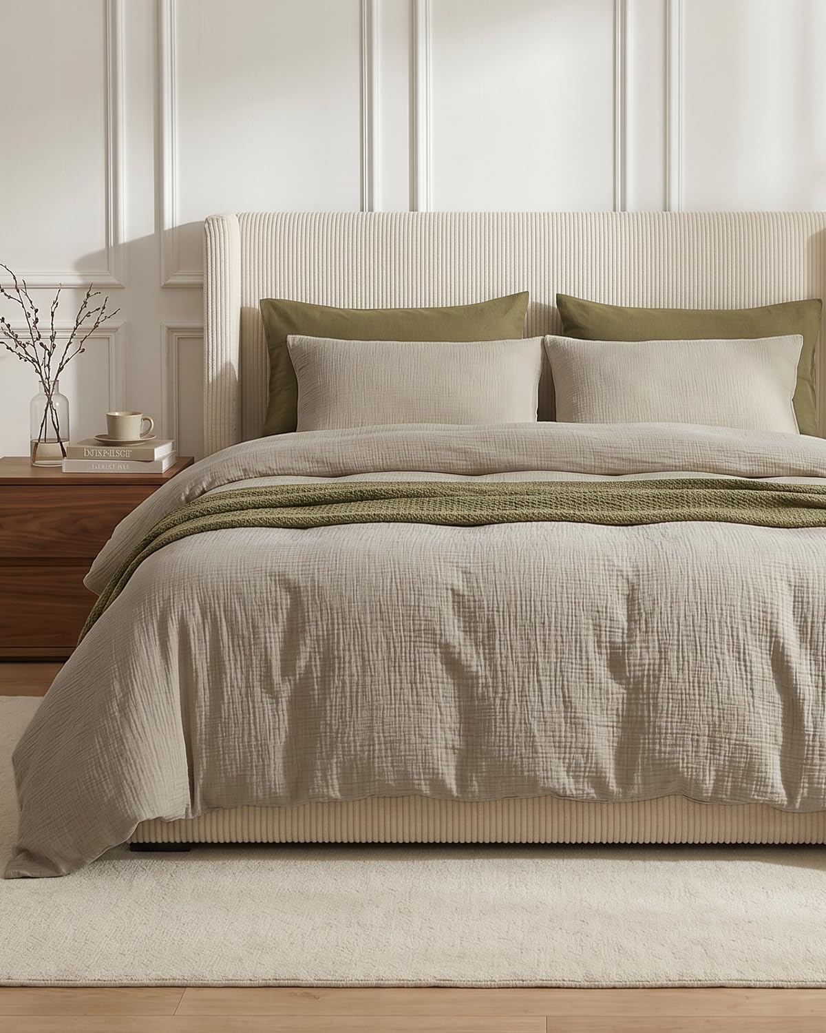 Muslin Duvet Cover, 100% Washed Cotton Duvet Cover Set