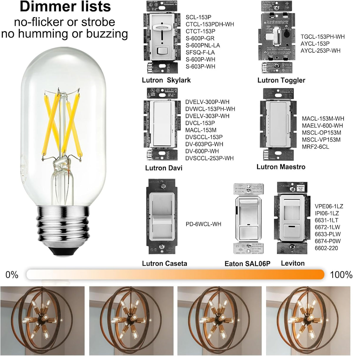 T45 E26 Led Bulb 60 watt,Edison Bulbs,Neutral White 4000K,Clear
