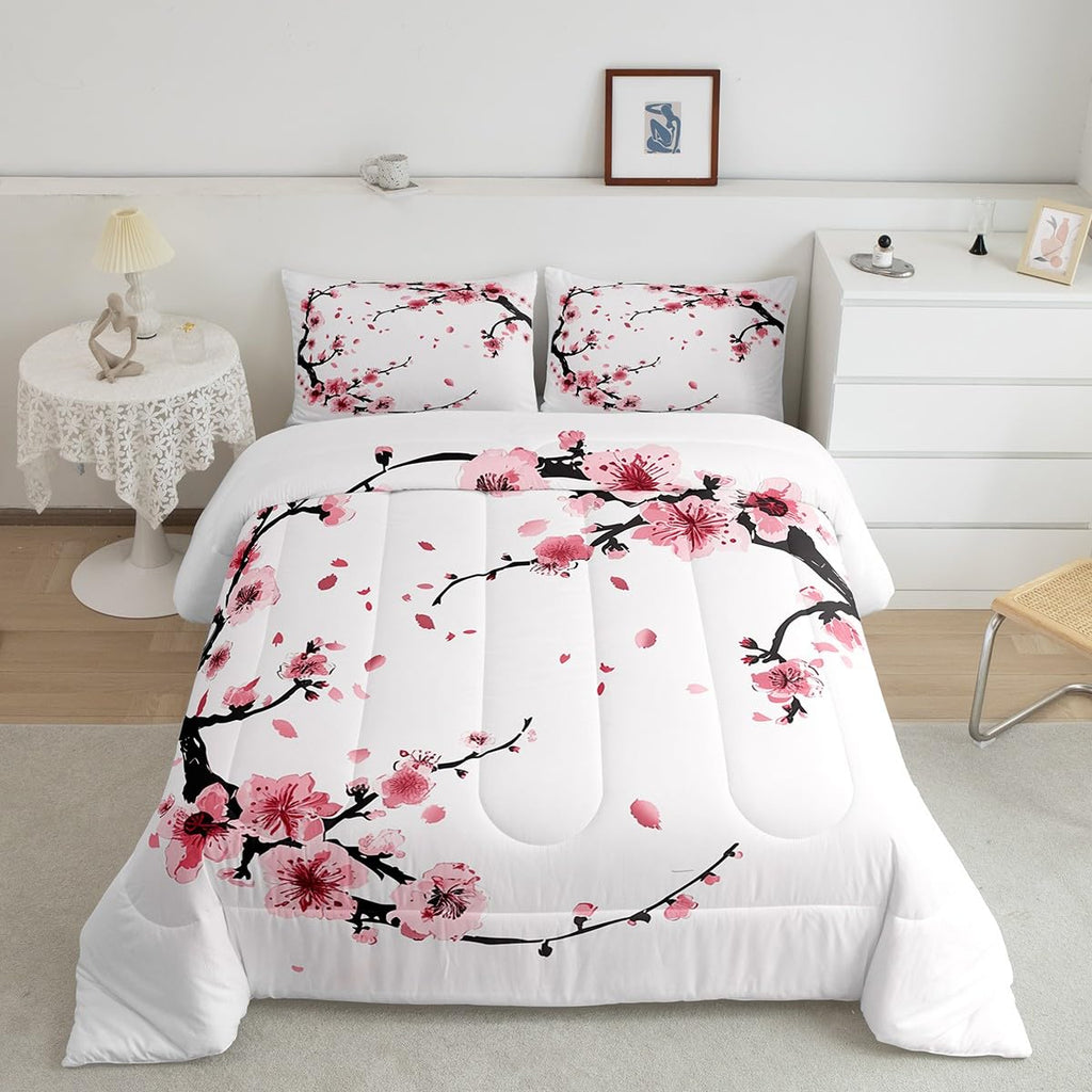 Cherry Blossoms Traditional Comforter Set Bedding