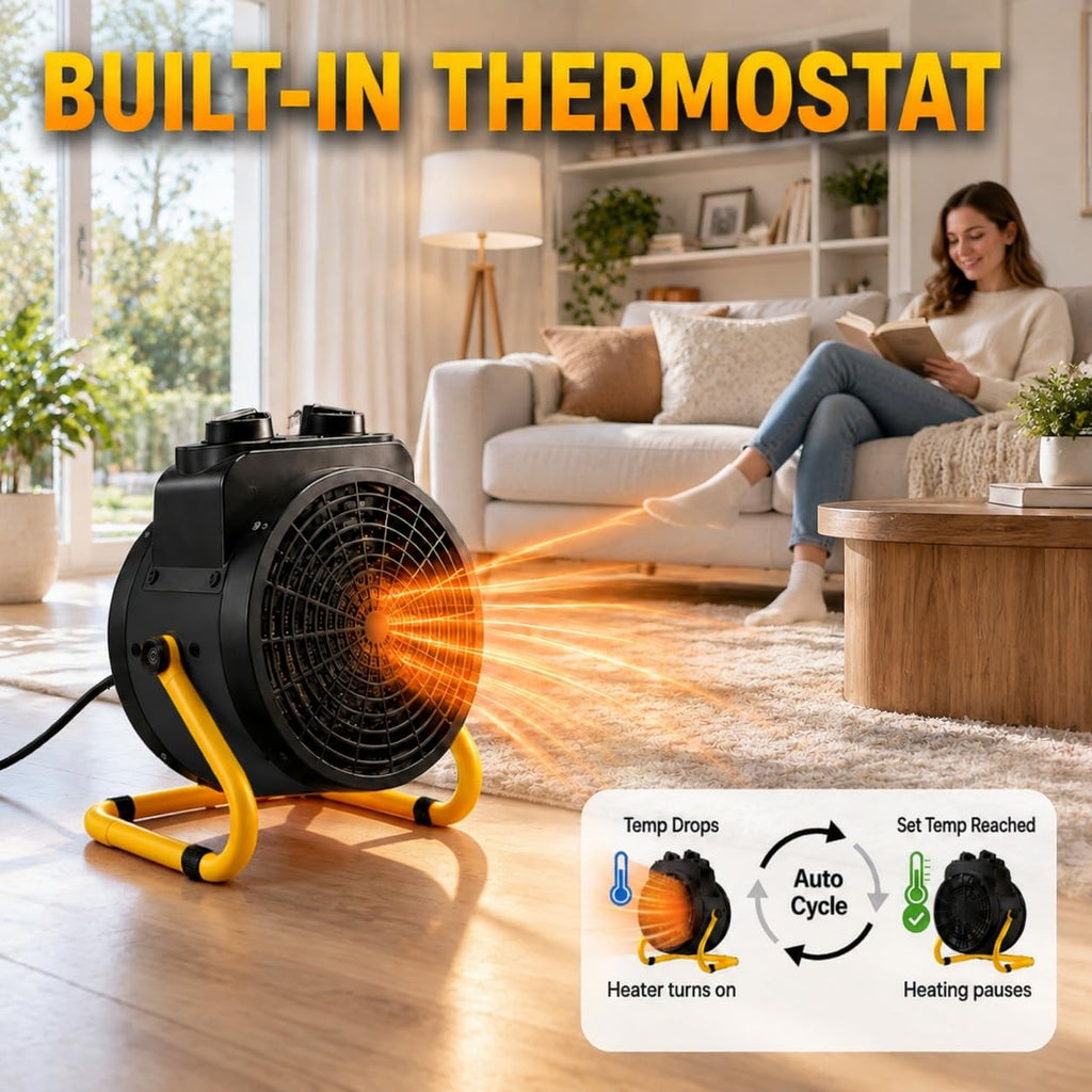 Outdoor Heaters, 1500W Electric Greenhouse Heater with 3S Quick Heat & Overheat Protection, Non-Slip Cushion