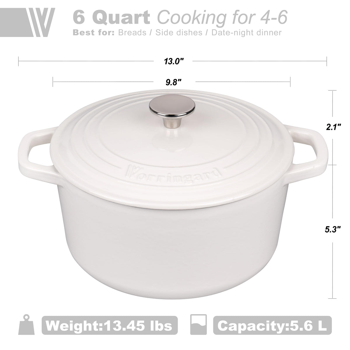 Enameled Cast Iron Dutch Oven Pot with Lid, for Bread Baking, Round Bread Oven- include Sourdough Bread Baking