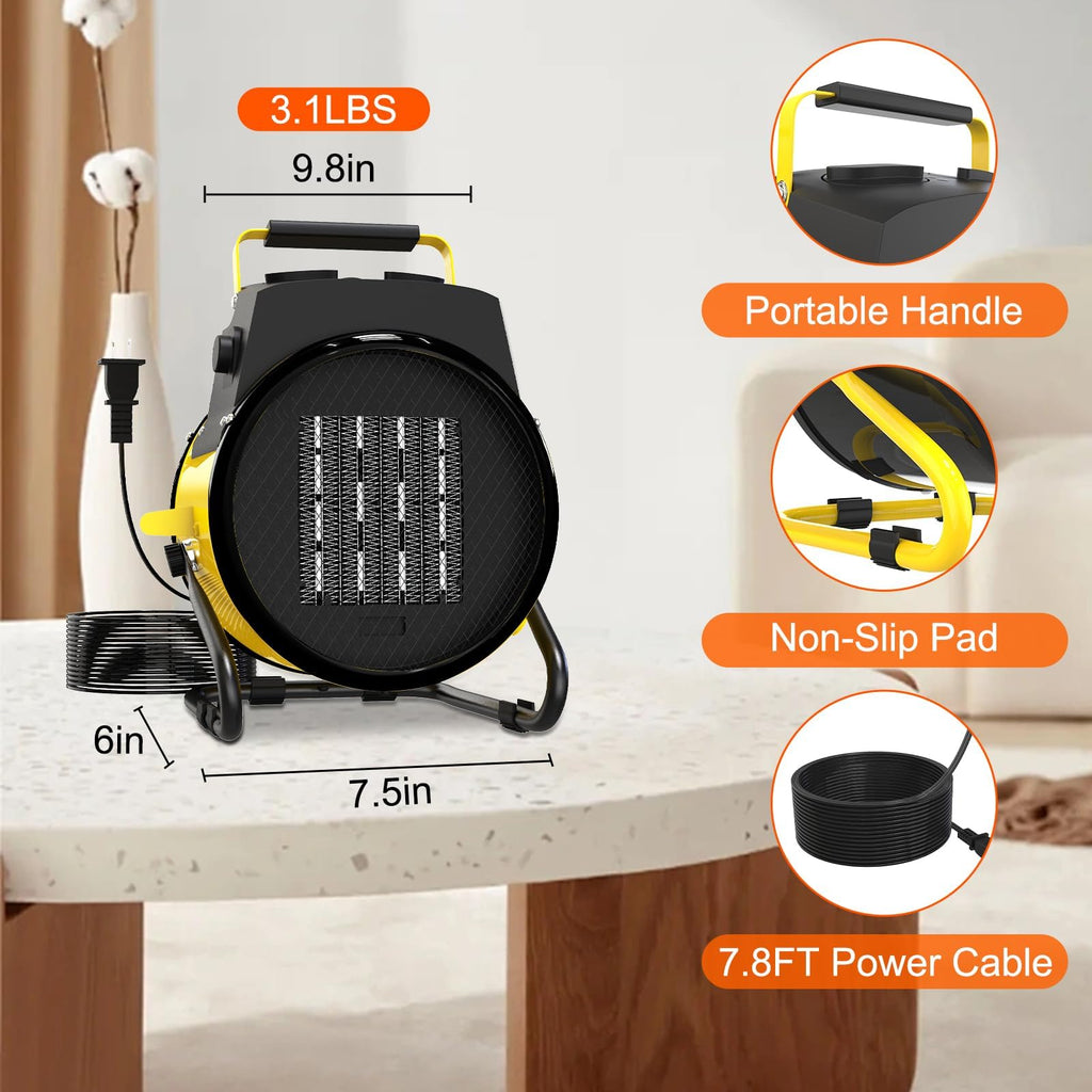 Outdoor Heater, 1500W Electric Garage Outdoor Heaters with 3 Modes, 3s Fast Heating, with Overheat Protection