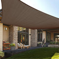 13' x 20' Rectangle Sun Shade Sail for Outdoor Patio, Brown | HDPE Fabric, 95% UV Block, Breathable Sunshade, Canopy